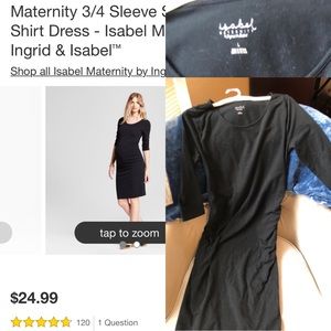 Maternity 3/4 sleeve T shirt Dress